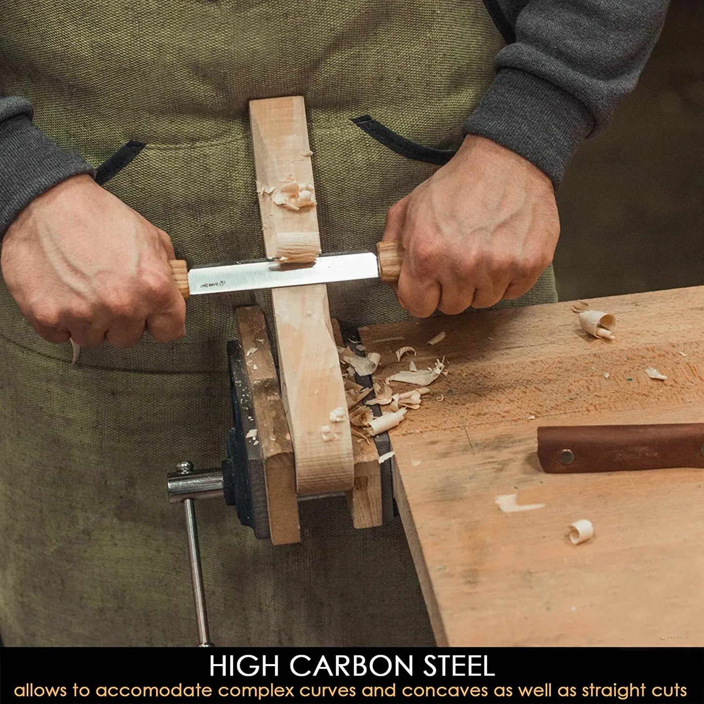 BeaverCraft DK2S Drawknife in Leather Sheath