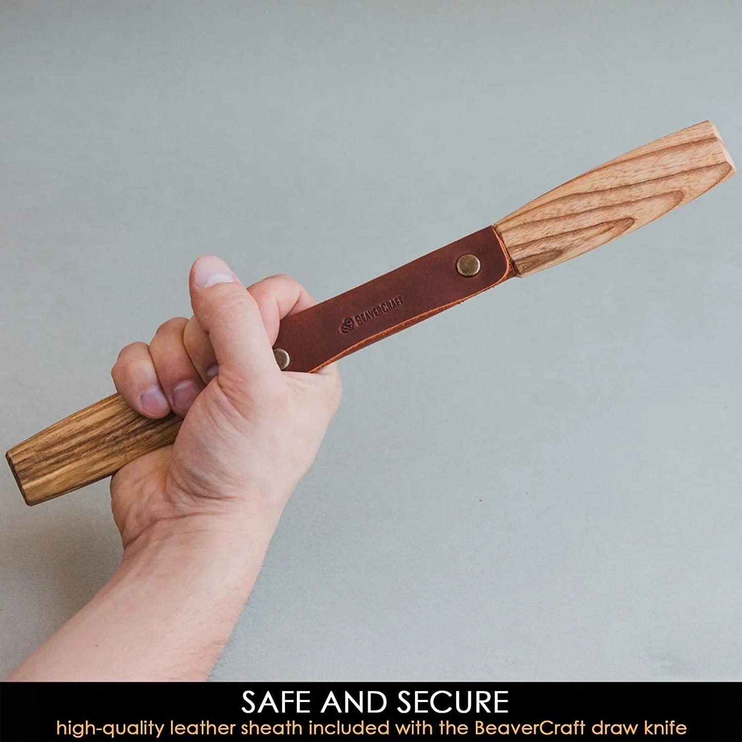 BeaverCraft DK2S Drawknife in Leather Sheath