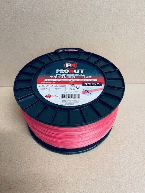PROKUT BRUSHCUTTER TRIMMER LINE ROUND PINK .105 2.65MM 3LB 216M SPOOL