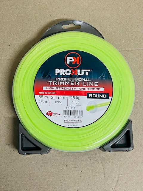 PROKUT BRUSHCUTTER TRIMMER LINE ROUND GREEN .095 2.4MM 1LB 88M DONUT