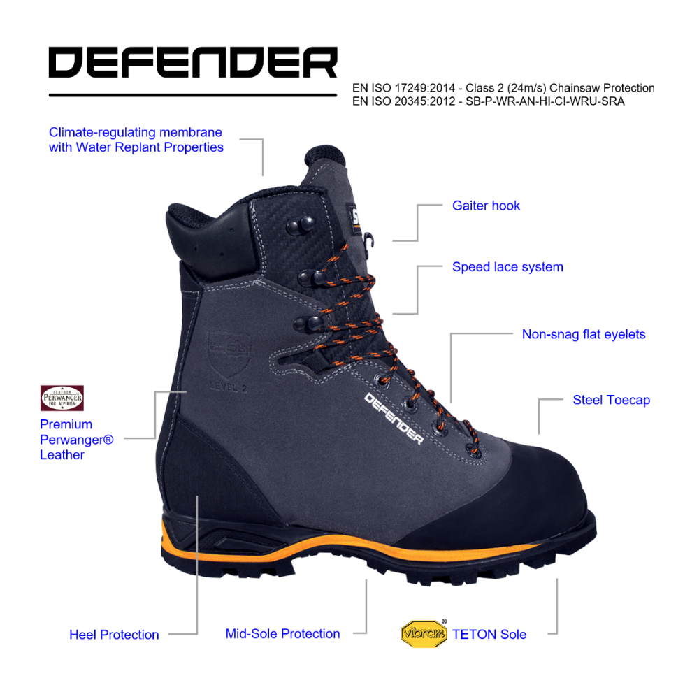 STEIN DEFENDER Chainsaw Boots Size Euro42/8UK/9US