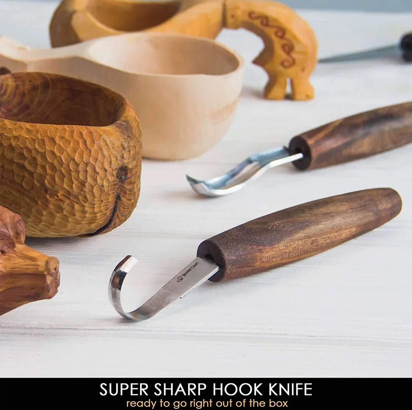 BeaverCraft S14X Wood Carving Premium Spoon Carving Tool Set With Walnut Handles