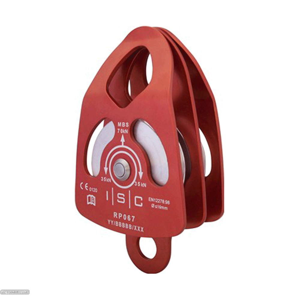 ISC Aluminium Heavy Duty Double Pulley for 16mm Rope – Small