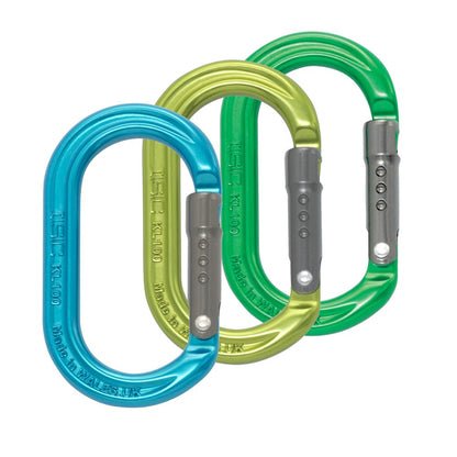 ISC Oval Acc Karabiner Straight Gate 3pk Turquoise/Lemon/Green
