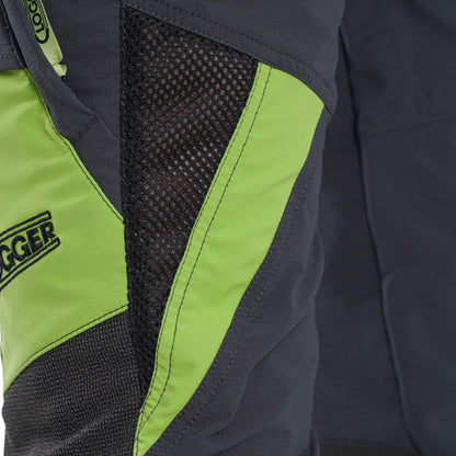Clogger Zero Gen2 Light and Cool Men's Chainsaw Trousers - Grey/Green - 2XS Std Leg Length