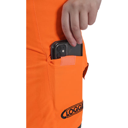Clogger Women's Orange Zero Gen2 Trousers Front And 360 Calf Protection UL Cert