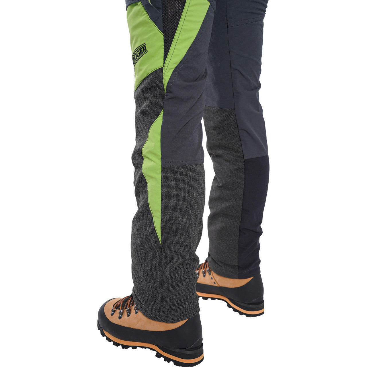 Clogger Grey/Green Women's Zero Gen2 Trousers Front And 360 Calf Protection UL Cert