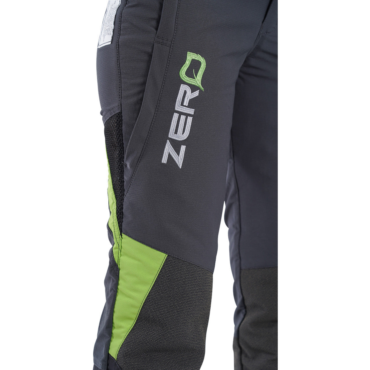 Clogger Grey/Green Women's Zero Gen2 Trousers Front And 360 Calf Protection UL Cert