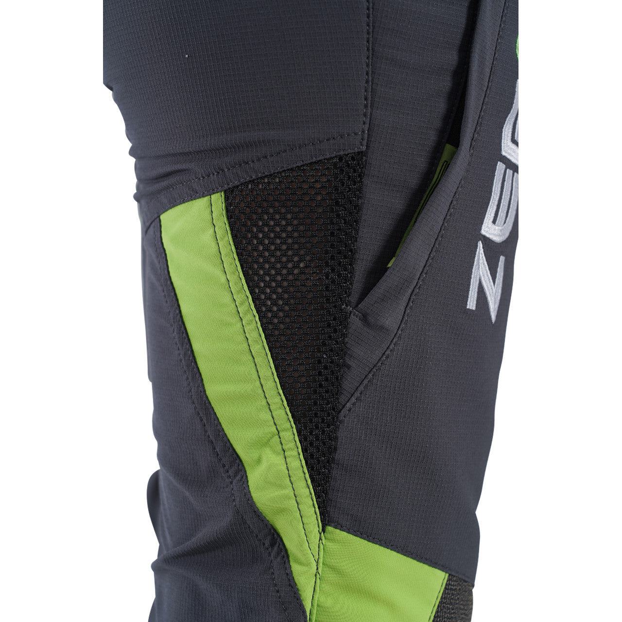 Clogger Grey/Green Women's Zero Gen2 Trousers Front And 360 Calf Protection UL Cert