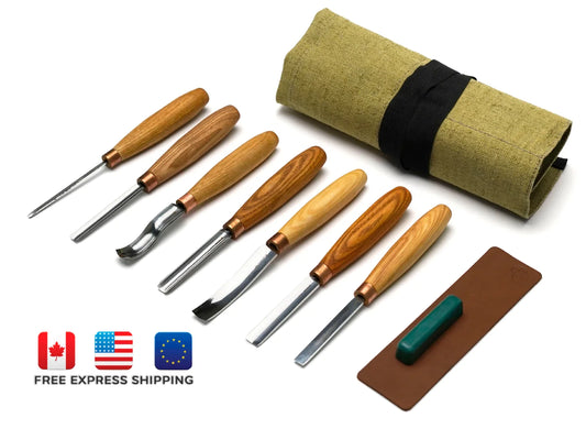 BeaverCraft SC03 Wood Carving Set of 7 Chisels