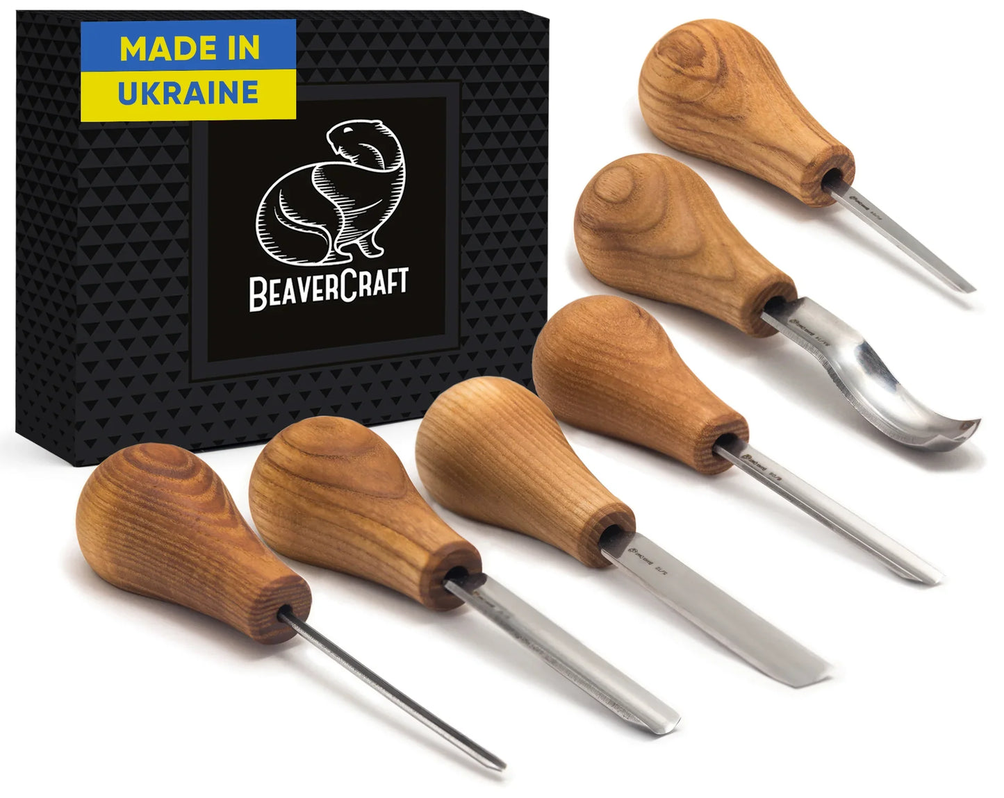 BeaverCraft SC05 Woodcarving Set With Palm Chisels