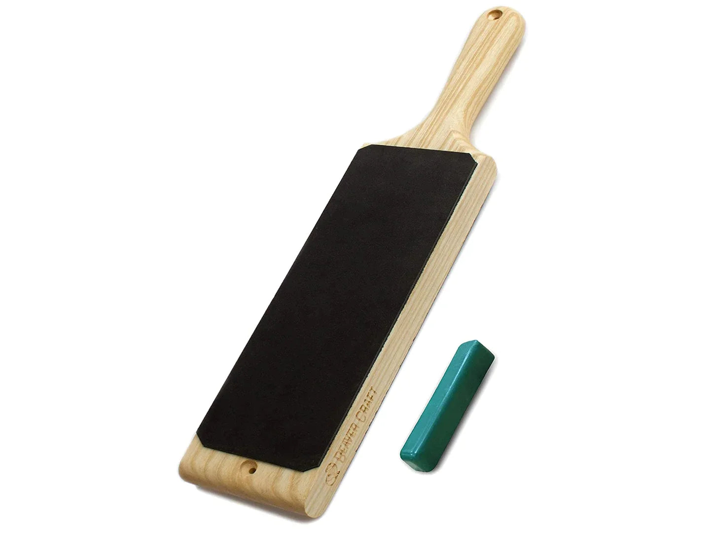 BeaverCraft LS1P1 Dual Sided Leather Paddle Strop with P1 Polishing Compound
