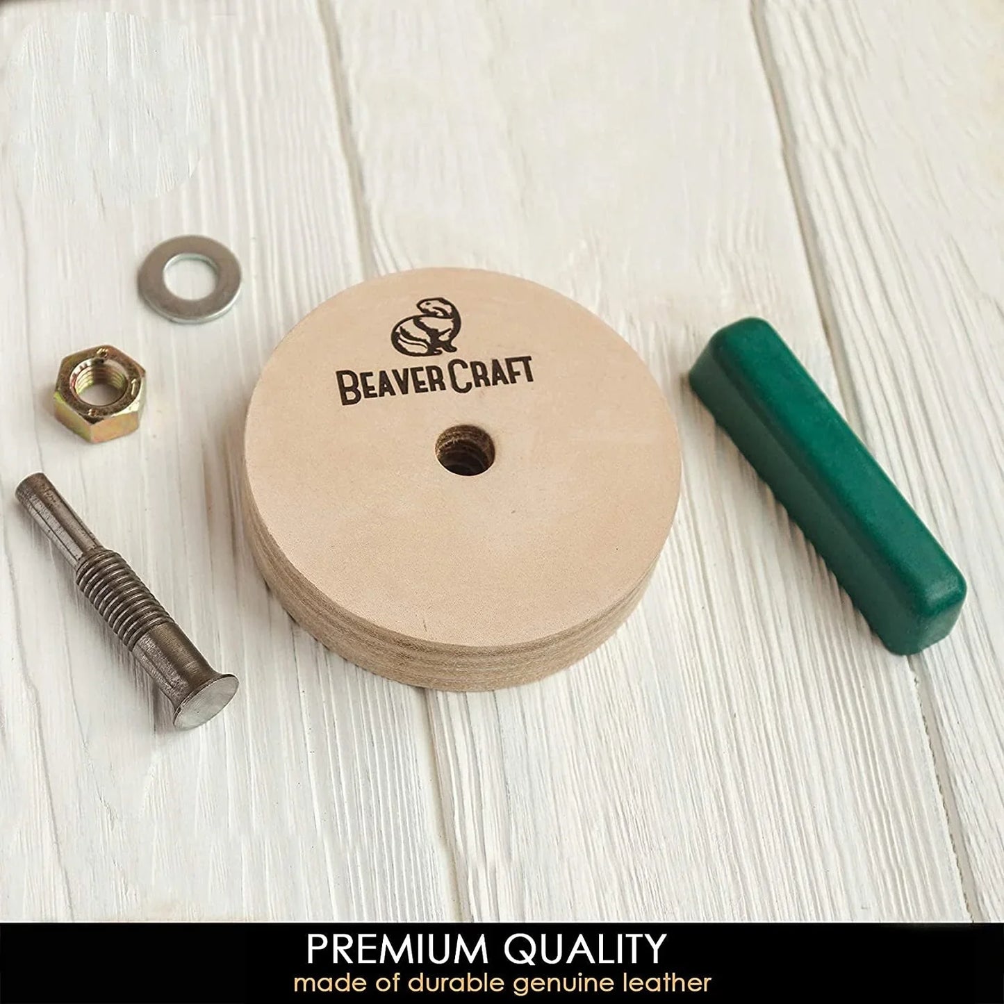 BeaverCraft PW1 Leather Honing Polishing Wheel For Polishing Compound