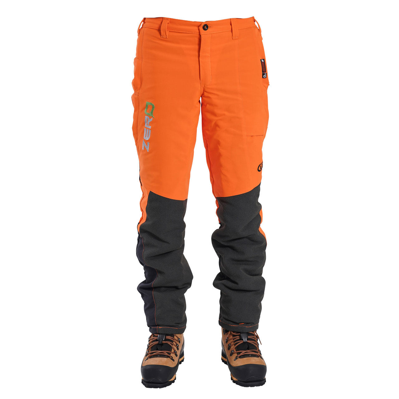 Clogger Orange Zero Gen2 Trousers Front And 360 Calf Protection UL Cert