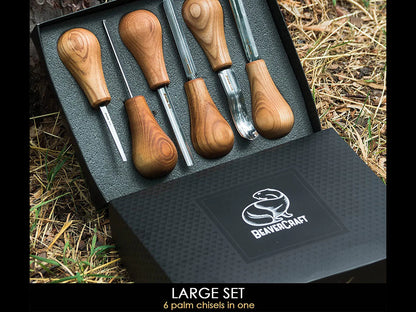 BeaverCraft SC05 Woodcarving Set With Palm Chisels