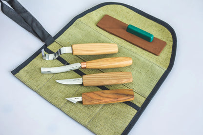 BeaverCraft S49L - Wood Carving Tool Set for Spoon Carving with compact chisel (Left-handed)