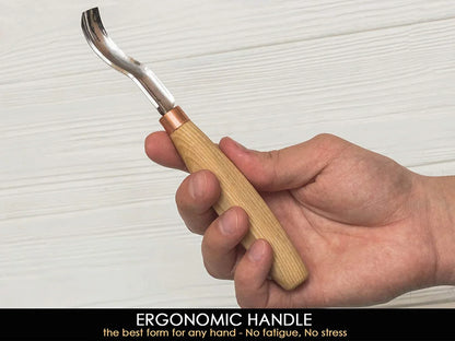 BeaverCraft K8a/14 Compact short bent gouge Wood Carving Tool Sweep №8