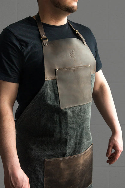 BeaverCraft AP4 – Adjustable Canvas and Leather Work Apron