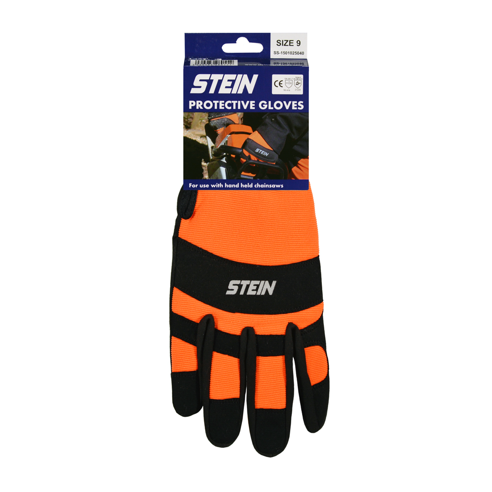 STEIN Chainsaw Gloves, Velcro Cuff - Left Hand Protection Size 9