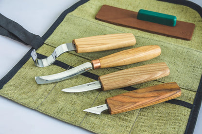BeaverCraft S49L - Wood Carving Tool Set for Spoon Carving with compact chisel (Left-handed)