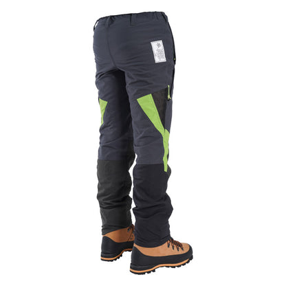 Clogger Zero Gen2 Light and Cool Men's Chainsaw Trousers - Grey/Green - 2XS Std Leg Length
