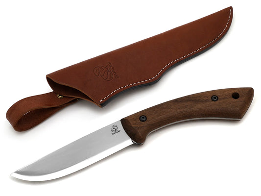 BeaverCraft BSH1 Carbon Steel Bushcraft Knife Walnut Handle with Leather Sheath