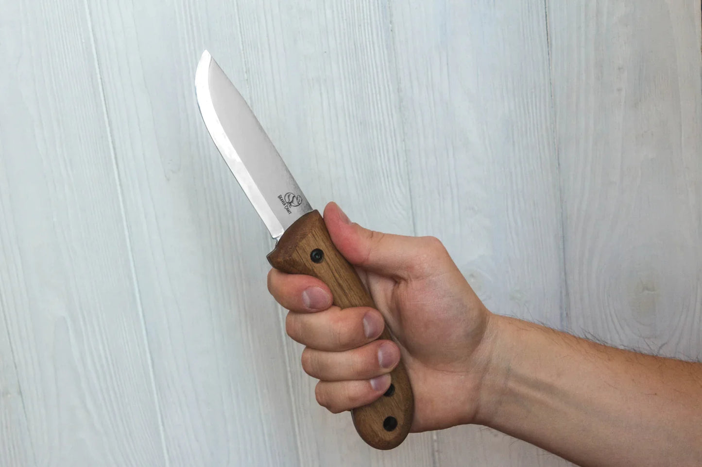 BeaverCraft BSH2 Carbon Steel Bushcraft Knife Walnut Handle with Leather Sheath