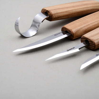 BeaverCraft S09 - Set of 4 Knives in Tool Roll