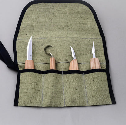 BeaverCraft S09 - Set of 4 Knives in Tool Roll