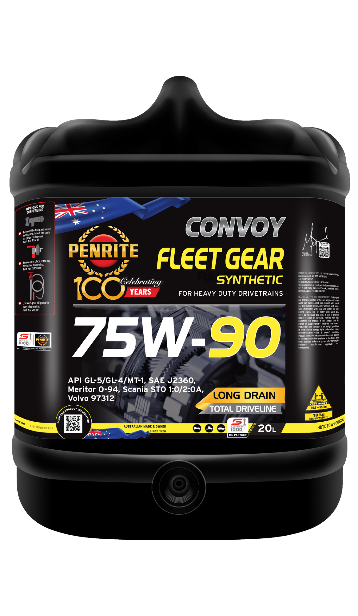 Penrite Convoy Fleet Gear 75w-90 (Synthetic)