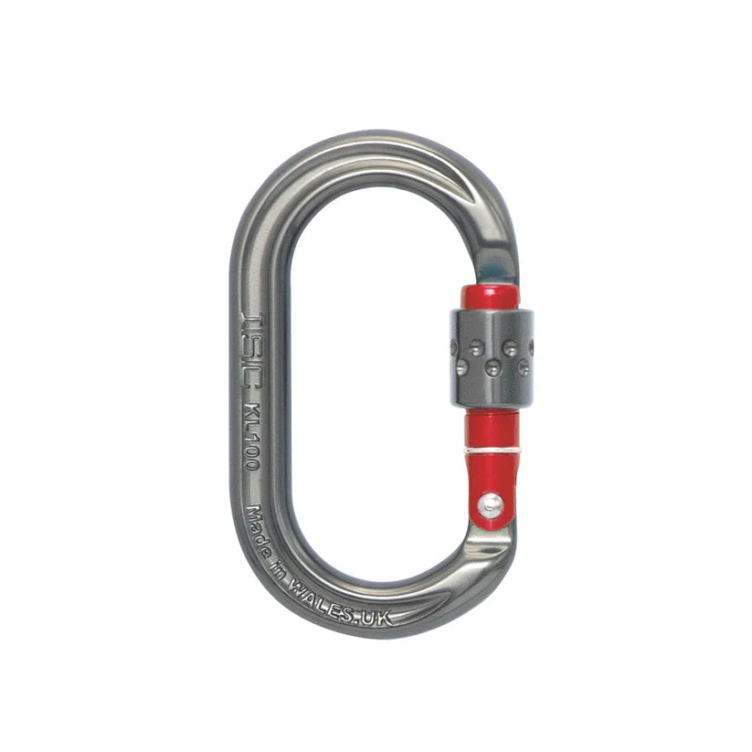 ISC Oval Acc Karabiner Screw Gate Red//N1