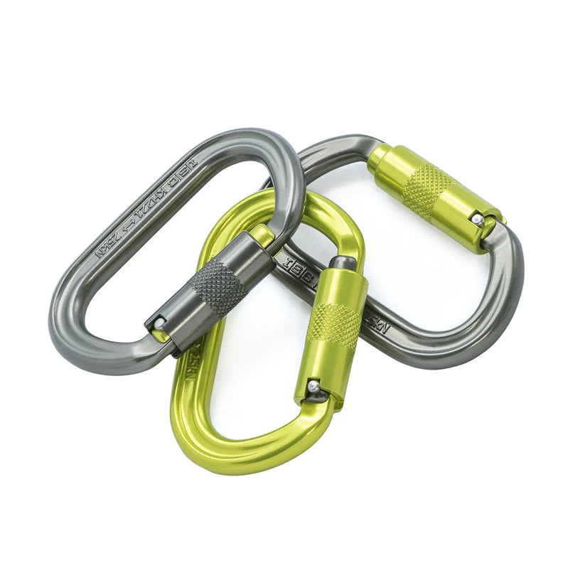 ISC Al Oval Karabiner Supersafe 3pk Lemon/Titanium/Grey//N1