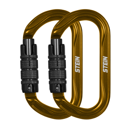 STEIN Carabiner Karabiner SECURA Oval Aluminium Gold Twin Pack