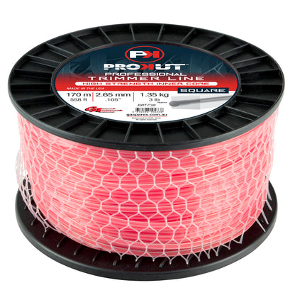 PROKUT BRUSHCUTTER TRIMMER LINE  SQUARE PINK .105 2.65MM 3LB  170M SPOOL
