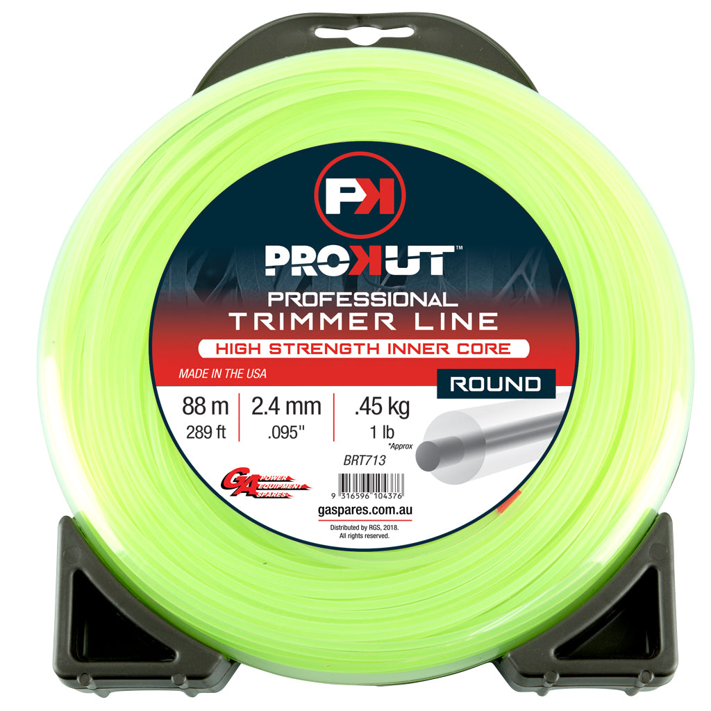 PROKUT BRUSHCUTTER TRIMMER LINE  ROUND GREEN .095 2.4MM 1LB  88M DONUT
