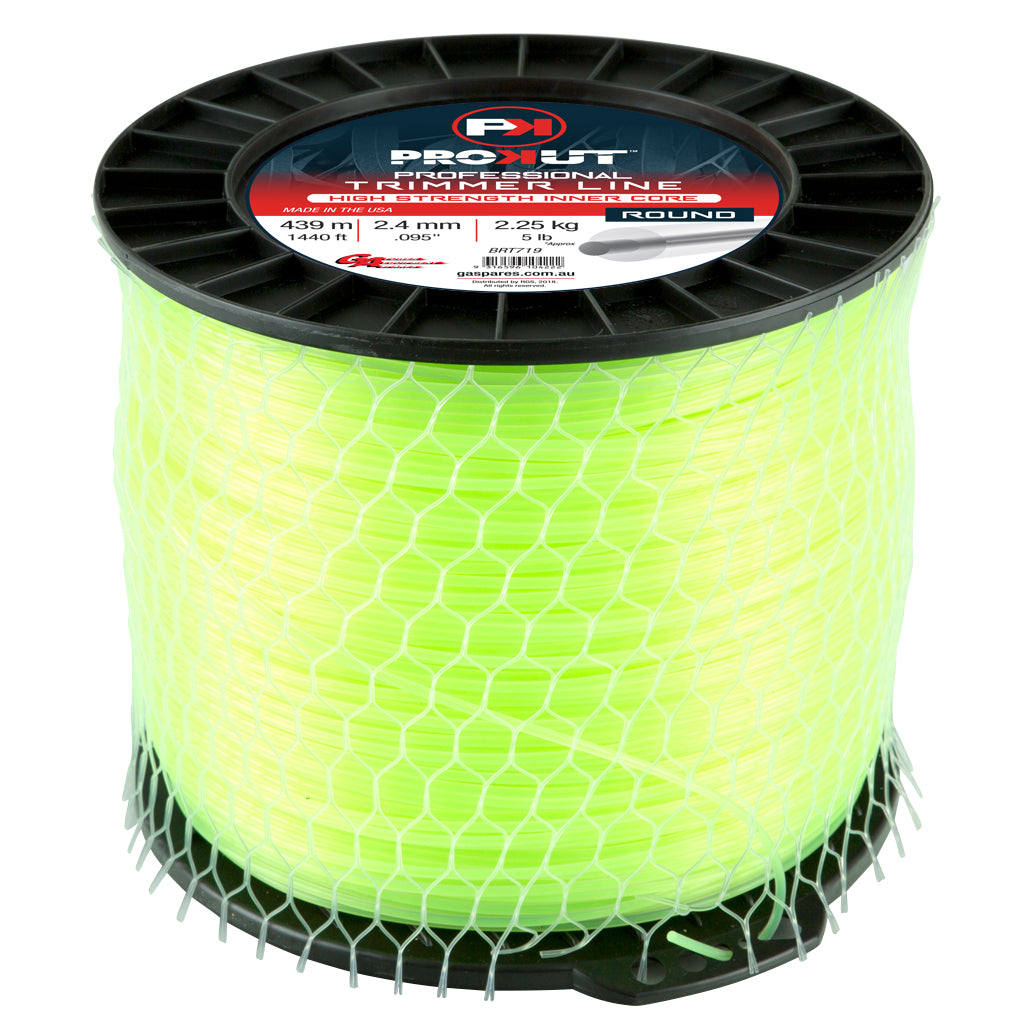 PROKUT BRUSHCUTTER TRIMMER LINE  ROUND GREEN .095 2.4MM 5LB  439M SPOOL