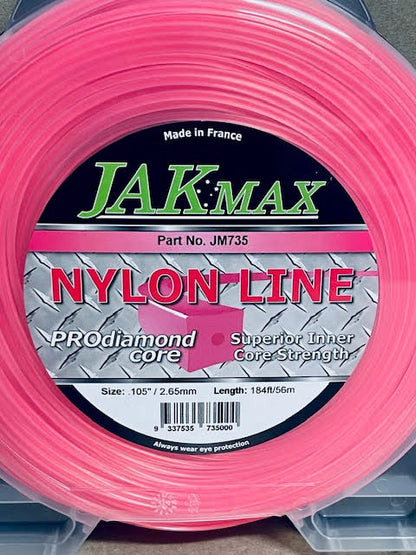 JAK Max Pro-Diamond Core Brushcutter Trimmer Line Square - .105"/2.65mm, 1lb Donut JM735