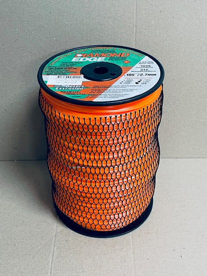 DIAMOND EDGE BRUSHCUTTER SQUARE TRIMMER LINE  .105" / 2.70MM SPOOL  LENGTH 315M BRT5278