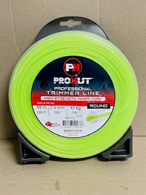 PROKUT BRUSHCUTTER TRIMMER LINE  ROUND GREEN .095 2.4MM 1LB  88M DONUT