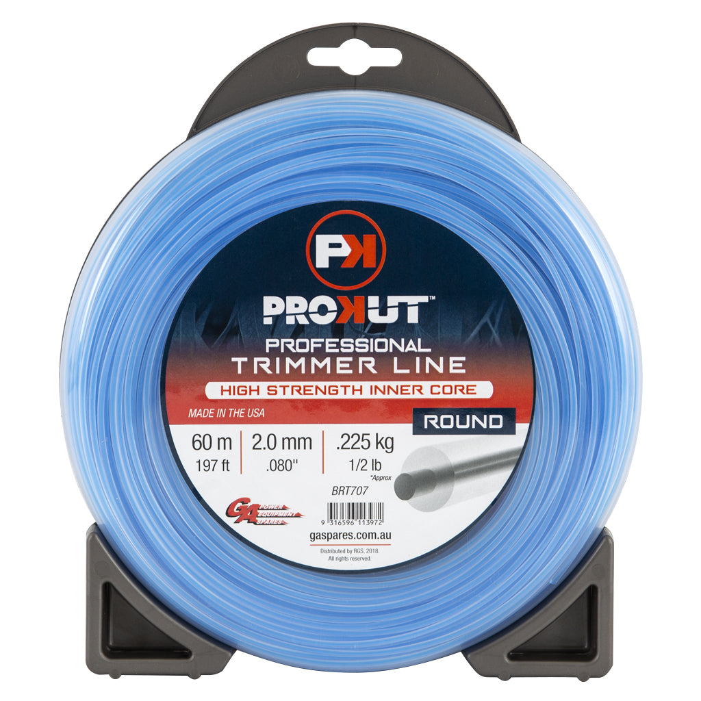 PROKUT BRUSHCUTTER TRIMMER LINE  ROUND BLUE .080 2.0MM 1/2LB  60M DONUT