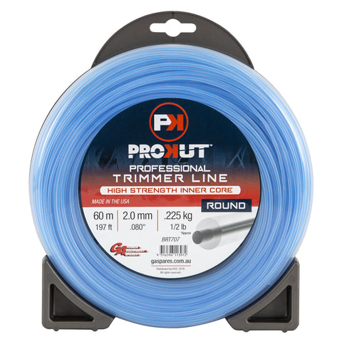 PROKUT BRUSHCUTTER TRIMMER LINE  ROUND BLUE .080 2.0MM 1/2LB  60M DONUT
