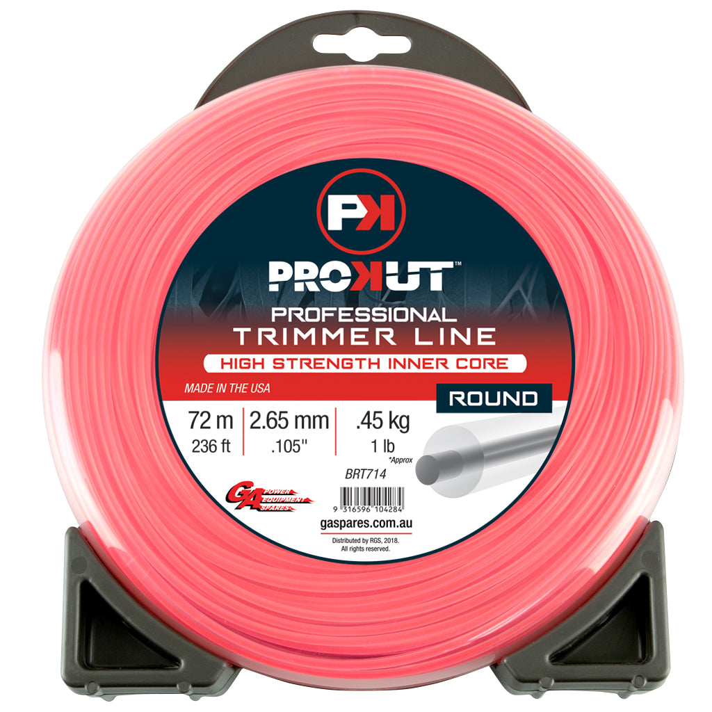 PROKUT BRUSHCUTTER TRIMMER LINE  ROUND PINK .105 2.65MM 1 LB  72M DONUT