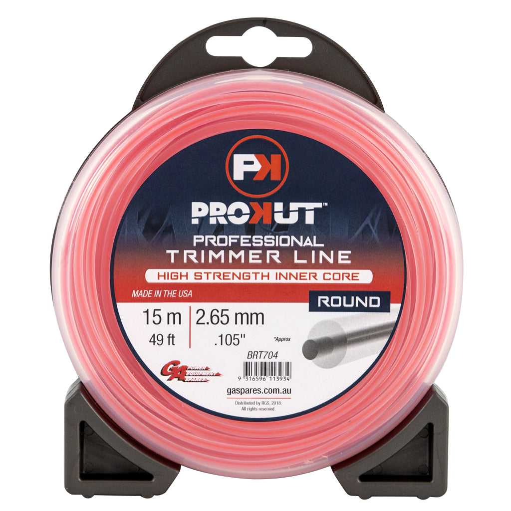 PROKUT BRUSHCUTTER TRIMMER LINE ROUND PINK .105 2.65MM 49'  15M TEARDROP