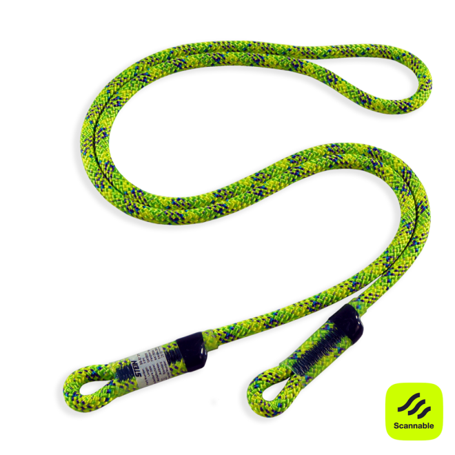 STEIN SCE-X1 Work Positioning Lanyard Green 3m c/w SECURA Oval & MI-O