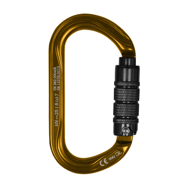 STEIN Carabiner Karabiner SECURA Oval Aluminium Gold Twin Pack