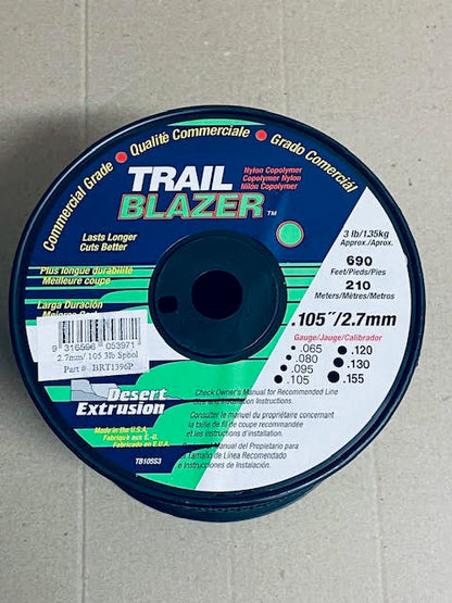 TRAIL BLAZER BRUSHCUTTER ROUND TRIMMER LINE .105" / 2.70MM SPOOL LENGTH 210M WEIGHT 1.35KG BRT1396P