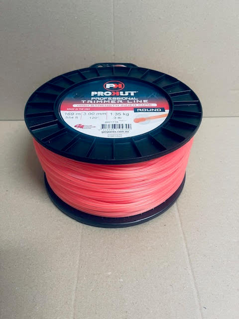 PROKUT BRUSHCUTTER TRIMMER LINE  ROUND ORANGE .120 3MM 3LB  169M SPOOL