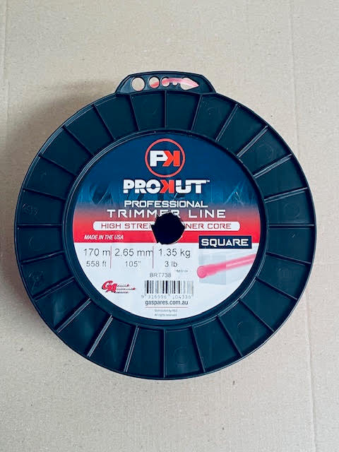 PROKUT BRUSHCUTTER TRIMMER LINE  SQUARE PINK .105 2.65MM 3LB  170M SPOOL