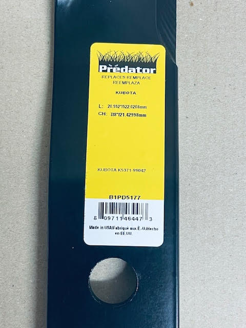 Predator Blade - 522mm/20.5" Kubota - 3 for 60"