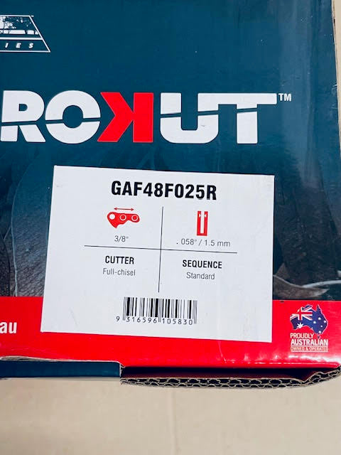 PROKUT 3/8" Pitch x .058" Gauge x 25' Roll Of Full-Chisel Chainsaw Chain